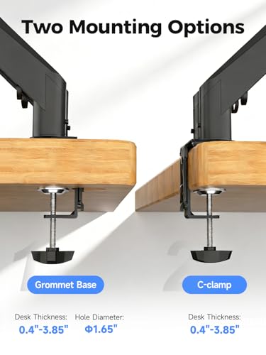 Image of Suptek Dual Monitor Mount Stand-Height Adjustable Gas Spring Monitor Arm Desk Mount for 2 Computer Screens 17 to 35 inches - Each Arm Holds up to 24.25lbs,Black(MD8SP)