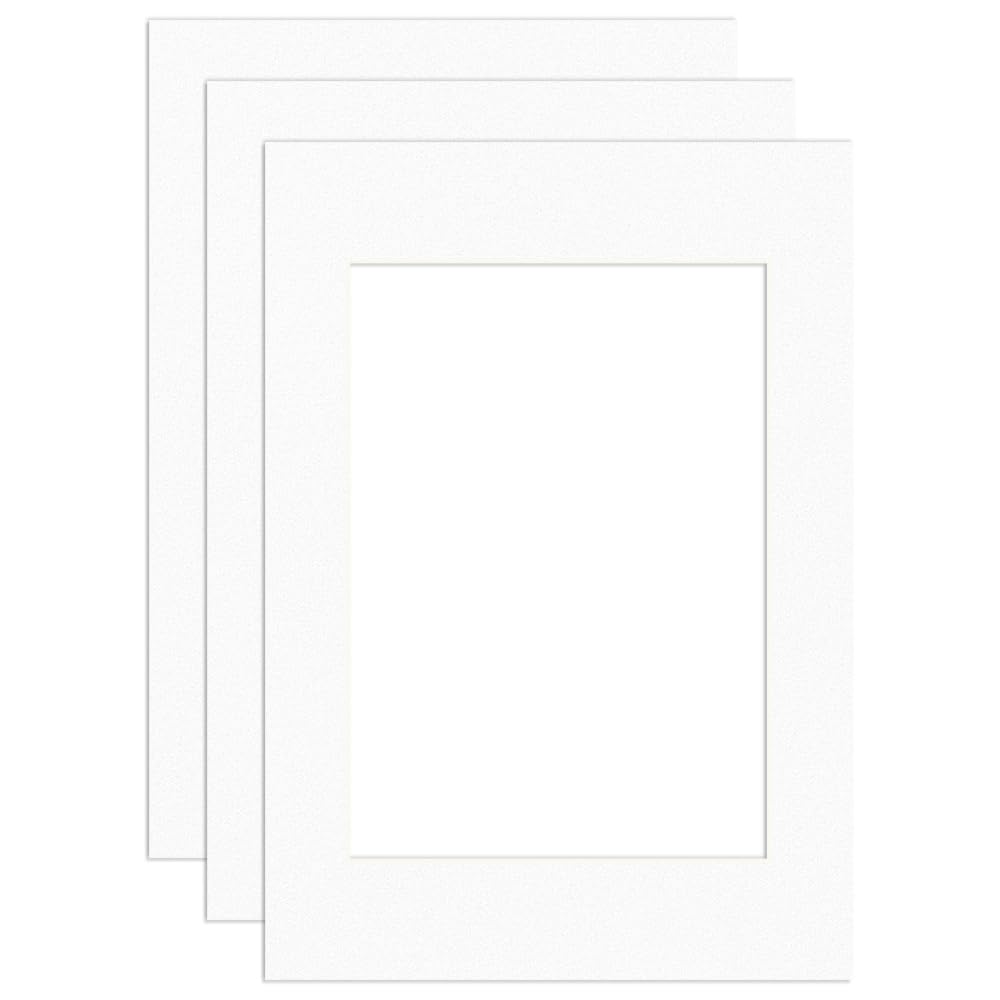 Procut Global A4 White Picture Mounts Board to Fit A5 Aperture Size - Photo Mount Card Ideal for Prints, Artwork, Crafts & Certificates - Sizes & Colors Available - Pack of 3 โ image 1