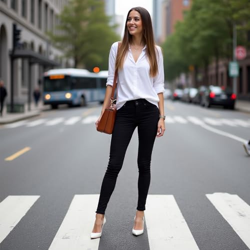 Women Dress Pants Slim Fit Stretch Comfy Business Casual Work Pants Skinny Leg with Pocket4