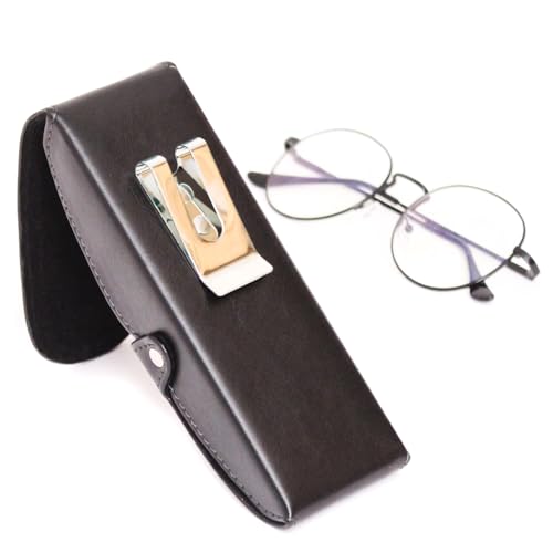 Image of Orsus Women's Hard Glasses Case with Belt Clip - Premium PU Leather with Felt Lining, Magnetic Closure - Eyewear Pouch