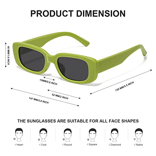 Image of JASPIN Rectangle Sunglasses for Women Men Trendy Y2k Retro 90s Sun Glasses UV Protection Cool Square Frame
