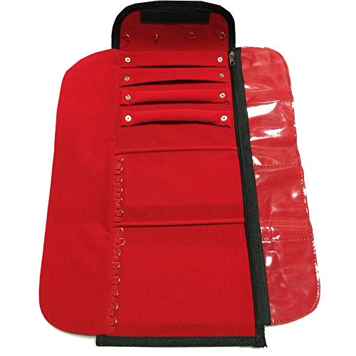 Mostruário estojo para jóias grande para organização em veludo vermelho