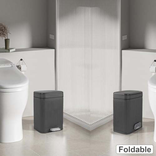 Cubo de basura pequeño para baño con pedal y tapa de 8 litros 5