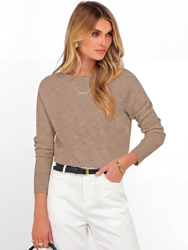 Image of ANRABESS Women Long Sleeve Rolled Neck Fall Lightweight Sweaters Top