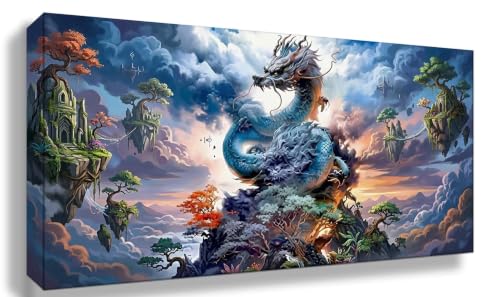 Kit Dragon Diamond Painting Adulte 60x120cm - Peinture Diamant Grand Format Strass Full Drill