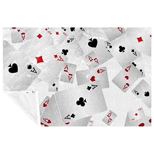Couvre-lit Falling Playing Cards grand format 150x100cm ultra doux et isolant