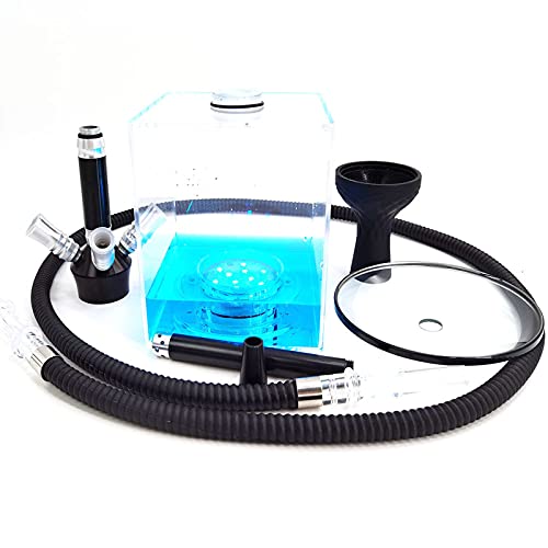 DBGA Shisha, Modern Acrylic Huka Complete Kit Portable Shisha Nargile Smoking Water Pipe mit 4 Schläuchen und Diffusor… – Bild 3