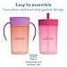 Dr. Brown's Milestones Straw to 360° Cup Set, Convertible Toddler Training Cup Set with Interchangeable Silicone Straw and 360 Degree Cup Lids, Pink Coral, 10 oz/300 mL, BPA Free, 9m+, 2 Pack