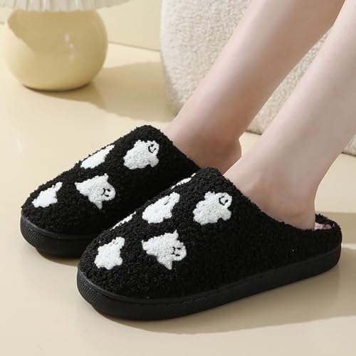 Cute Slippers for Women Men Fuzzy Bedroom Shoes Indoor Outdoor Meet Me at Midnight Strawberry Mushroom Evil Eyes Heart Cowboy Boot Cowgirl Hat Slippers Warm House Slippers2