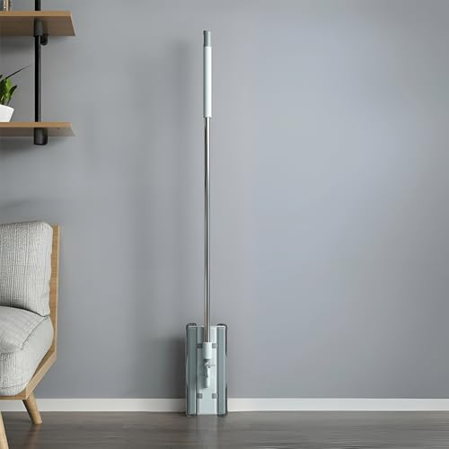 Image of HomeEssentials Large Flat Mop with 180 Rotating Stainless Steel Handle (127cm), Microfiber Floor Cleaning Mop for Hardwood, Tile & Laminate Reusable Pads Included