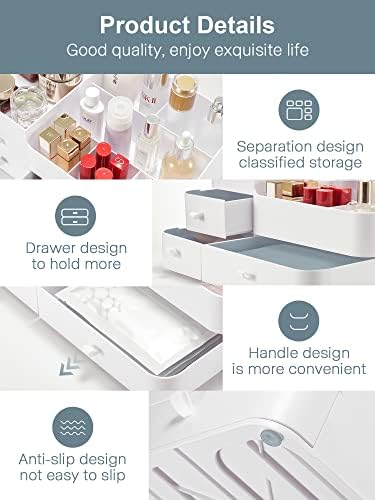 Designs Makeup Organizer With Drawers,LAIBUY Chic Dressing Table Organiser for Brushes, Eyeshadow, Lotions, Lipstick, Nail Polish and Jewelry (large)