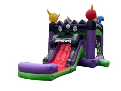 15ft Inflatable Bounce House with Water Slide, Water Pool for Kids 3-8