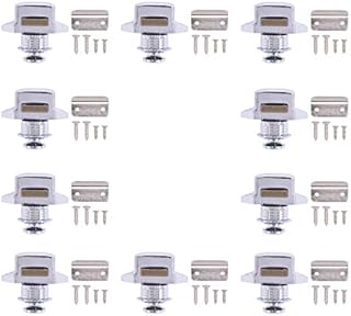 HouYeen Cabinet Push Button Catch Lock Door Latch Knob for Boat RV Motorhome Caravan Camper Van Yacht Horsebox Furniture Drawer Cupboard Set of 10