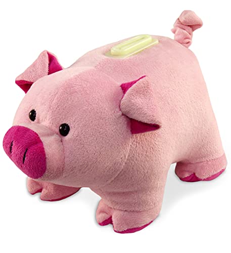 DolliBu Pink Pig Plush Huggie Bank - Super Soft Piglet Stuffed Animal Money Bank Savings Storage For Kids, Cute & Fluffy Fun Coin Bank Toy, Barn Animal Plush Piggy Bank For Girls & Boys - 9 Inch