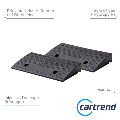 cartrend Bordsteinrampen 2er-Set, tragbar, Rollstuhlrampe für Auto, Motorrad, Rollstuhl, Rollator, schwarz