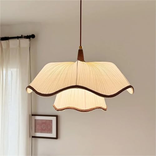 Lustre E27 en tissu à vagues de dentelle pour salle à manger LWX