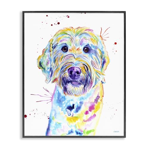 Vivid Goldendoodle Dog Portrait, 24 x 30 Inch Framed Giclée Print