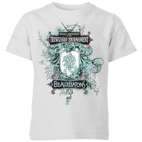 Image of Official Harry Potter Triwizard Tournament Beauxbatons Kids T-Shirt Grey - YL