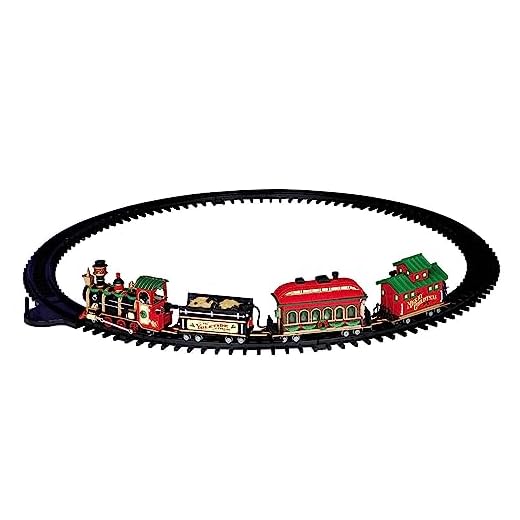 Lemax - Yuletide Express – järnväg med ljudeffekt – set med 16 delar – Christmas Village – julvärld