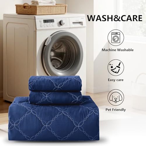 Waterproof Mattress Protector - Queen Size Mattress Pad Silent & Fitted Sheet Style | Full Bed Protection for Kids, Pets, Adults | Hypoallergenic, Machine Washable (Blue, Queen) — view 5