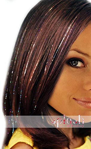 40" Hair Tinsel 100 Strands - Sparkling Silver #TOP3