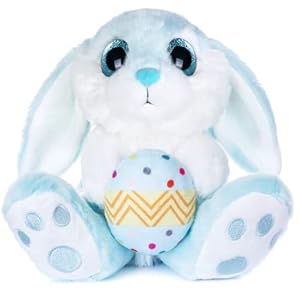 My OLi Easter Bunny Stuffed Animal 85 Rabbit Plush Stuffed Bunny with Easter Egg Rabbit Bedtime Friend Soft Toy Gifts for Girls Boys Kids Blue
