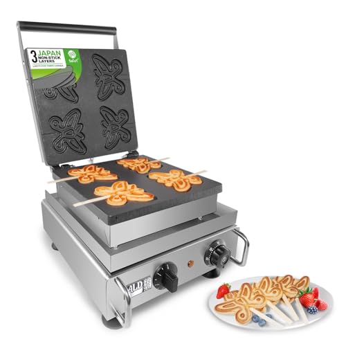Image of ALDKitchen Stick Waffle Maker | Waffles on a Stick | Waffle Iron (Butterfly-Shaped (4 Pcs))