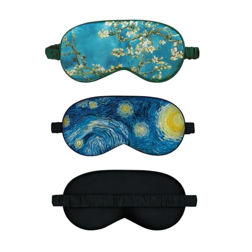 JDNFKG 2 Piezas De Máscara De Sueño, Máscara De Ojos Apagada, Máscara De Ojo Impresa Creativa, Cómodo Y Suave, Adecuado para El Almuerzo Y El Viaje.
