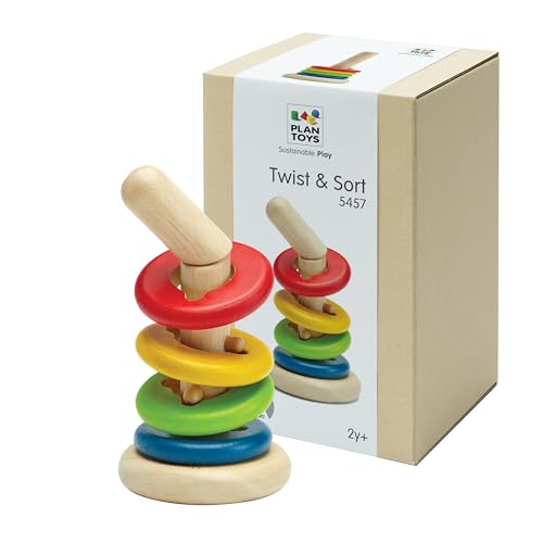 PlanToys Twist & Sort Wooden Stacking Toy
