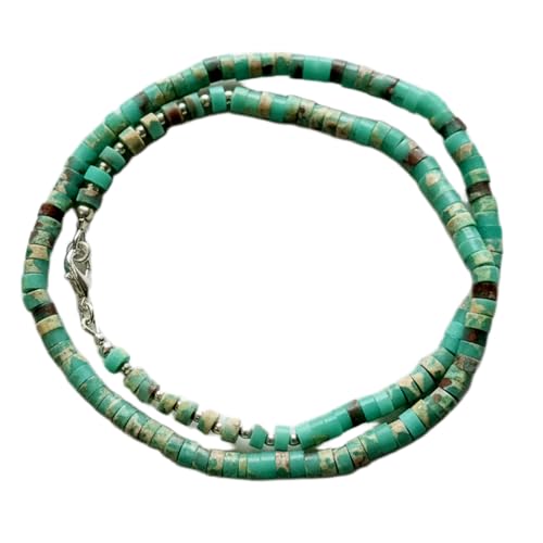 Collier turquoise naturelle anti-stress perles vertes fait main 4mm
