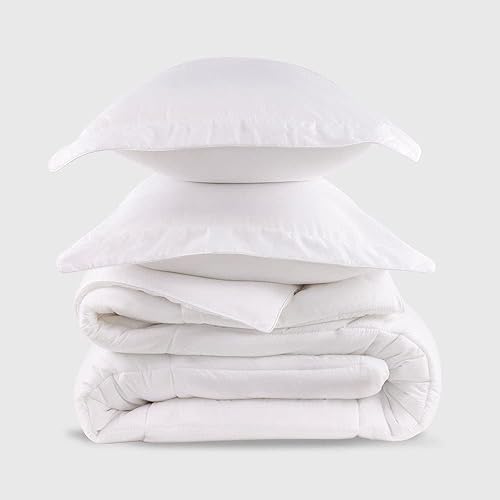 Miniatura 3 de PeachSkinSheets Sudores nocturnos el juego de edredón original de 1500 hilos, suave, súper Queen, color blanco clásico