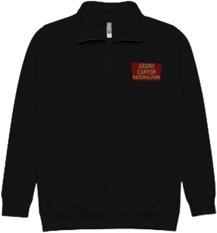 Grand Canyon National Park 1/4 Zip Fleece Pullover | Outdoor Nature Hiking Graphic Tee - Navy 2XL