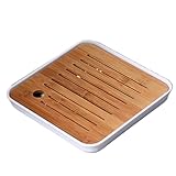 Bandeja de bambú para té Juego de té, Bandeja bambú, Mesa melamina, Juego con Almacenamiento Agua, Taza Pu'er Chino, Herramientas for Ceremonias(Shape 3)