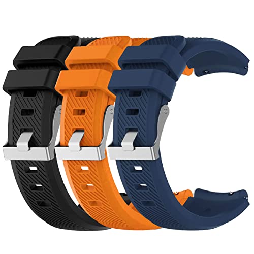 Estilo no Pulso, Kit 3 Pulseiras 22mm compatível com Redmi Watch 5 Active ou Lite cor:Preta - Laranj