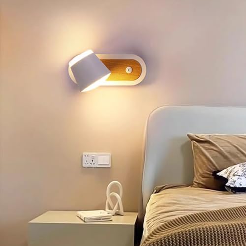 LED apliques de pared con interruptor iluminación interior giratorio sala dormitorio 6