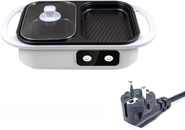 2 in 1 Non-Stick Shabu Pot and Griddle Multi Cookers BBQ Shabu Shabu Pot with Grill, Steaks, Ramen& Noodles,electric cooking pot