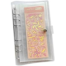 Clear Sticker Organizer Storage Binder for Kpop Deco Stickers A6 Sticker Book Collecting Album for Planner Scrapbook and Journal Stickers Displaying Double-sided 50 Pocket