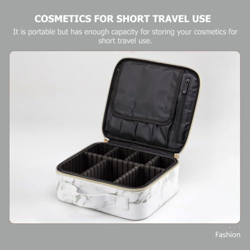 Bolsa para maquillaje grande y ligera, neceser portátil de mármol para viajes 6