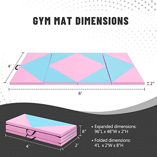 Outroad 8' X 4' X 2" Exercise Mat Thick Gymnastics Mat With Carrying Handles - Exercise Aerobics Mats Stretching Fitness #TOP2