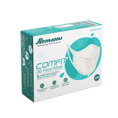 Image of Romsons Comfit 3D Disposable Face Mask with 4 Layer Protection