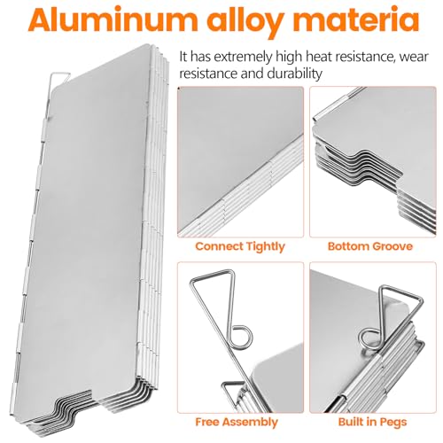 1 Set Parabrisas para Estufa de Camping, 12 Placas Parabrisas de aluminio para cocina de camping, autocaravana, cocina al aire libre, equipo y equipo de camping, con caja - imagen 3