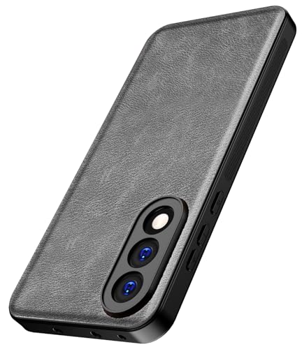 Image of Kapa Tux Leather Back Cover for OnePlus Nord 5 | Slim Shockproof Camera Protection Bumper Case (Grey)