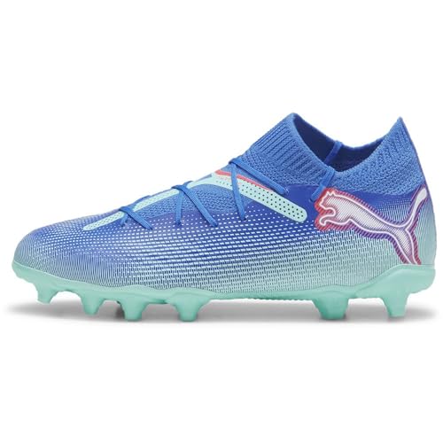 PUMA Future 7 Pro FG/AG Jr, Soccer Shoe, Bluemazing White-Electric Peppermint, 38 EU