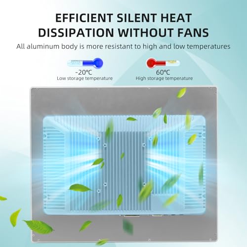 Image of 17 inch Aluminum Flat Embedded Industrial Touch Screen Monitor,HDMI /VGA /DVI Interface, Capacitive Touch Screen Monitor Supports 10 Points Touch,1280 x 1024 @ 60Hz