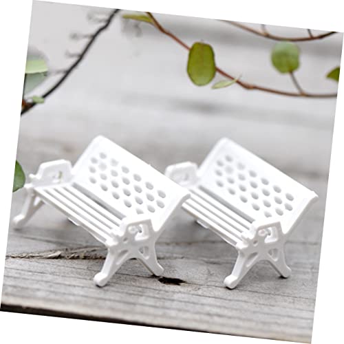 Nuobesty 15Pcs Children Prop Photo Toy Accessories Model For Decor Doll Dollhouse Props Bench Garden Furniture Landscape House Mini Ornaments Micro Miniature Tiny White Miniatrue Chair Diy #TOP7