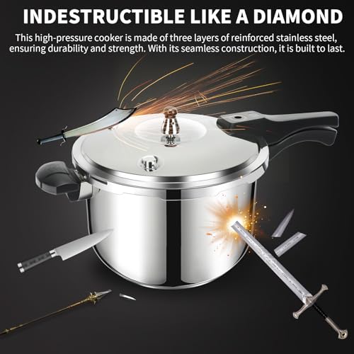 image for Stainless Steel Pressure Cooker, Peterboo 4 Quart Induction Compatible
