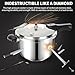 Stainless Steel Pressure Cooker, Peterboo 4 Quart Induction Compatible Thickened Pressure Cooker with Spring Valve Safeguard Devices, Compatible with Gas & Induction Cooker 2-3 Members Use