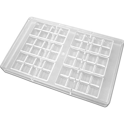 Fat Daddio's Polycarbonate Rounded Square Bar Chocolate Mold, 11 x 7 Inch, Translucent, 11