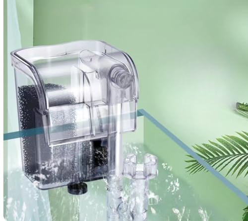 tr nd 外掛けフィルター アクアリウム 水槽フィルター 250L/H ミニ水族館フィルター 観賞魚水槽フィルター 滝式循環システム 水槽 ろ過 水質浄化 酸素増加 熱帯魚 メダカ 金魚 魚飼育用 (クリア)