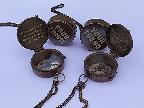 PORTHO Dream SMP Your Tommy Your Tubbo Compass - 2 pcs Minecraft mcyt Gift Compasses Engraved with Your tubbo & Your Tommy and Inspirational Go Confidently Quote